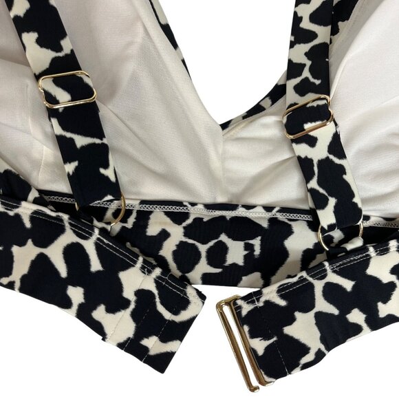 Time And Tru Two Piece Swimsuit Bikini Womens 3X Black White Animal Print New - Picture 4 of 11